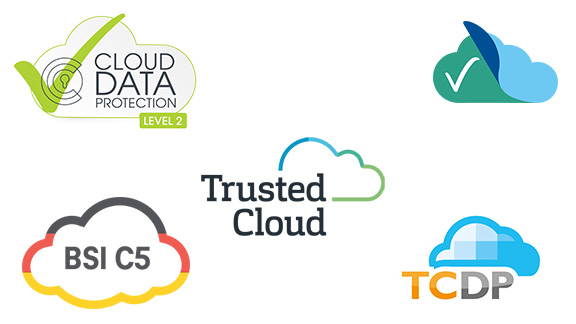 Überblick wichtiger Zertifikate für den Öffentlichen Sektor: Cloud Data Protection Level 2, TCDP, Trusted Cloud, BSI C5