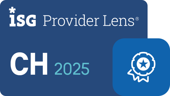 ISG Provider Lens™ Schweiz 2025 Logo mit Auszeichnungssymbol