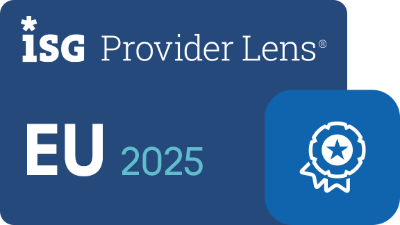 ISG Provider Lens™ EU 2025 Logo mit Auszeichnungssymbol