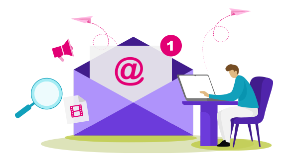 Illustration zum T Cloud Public Newsletter: Menschen in einer Parkszene lesen digitale Inhalte, dazu der Schriftzug „T Cloud Public Newsletter“