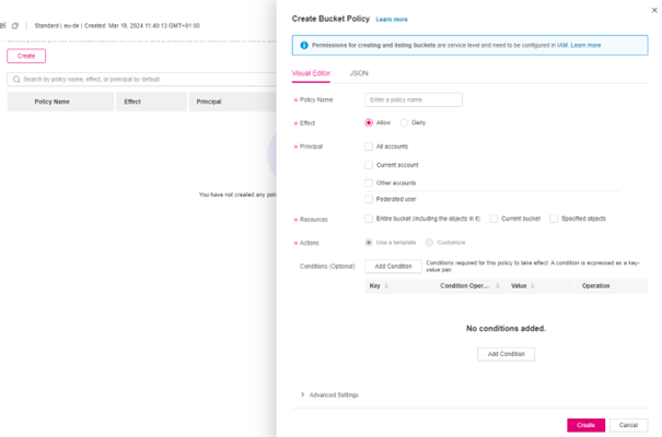 Screenshot Zugriffsberechtigungen