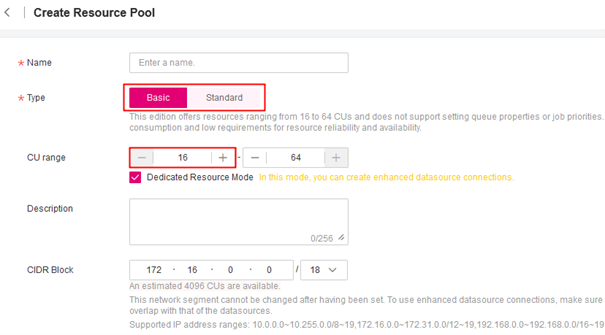 Screenshot DLI - Ctrate Resource Pool 