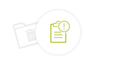 Icon with clipboard and exclamation mark